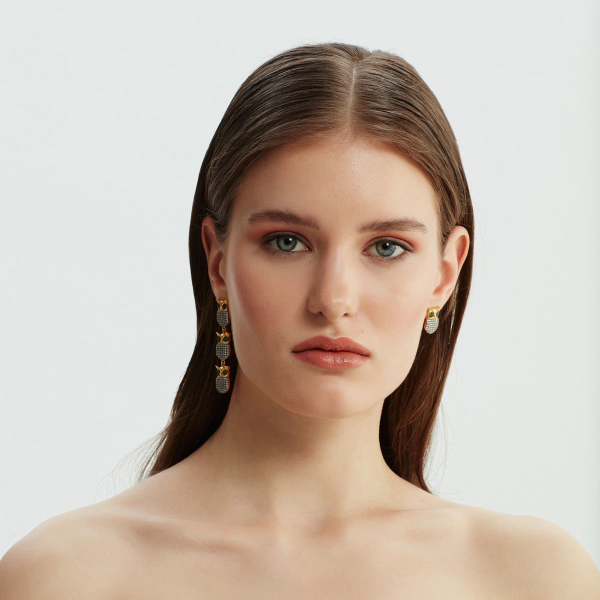 In Line Owls Earrings