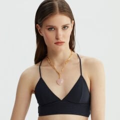 Quartz In Heart Necklace